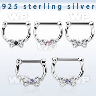 vsepk14 high hanging 925 silver septum clicker 16mm w bow