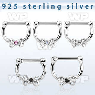 vsepk16 high hanging 925 silver septum clicker 16mm w bow