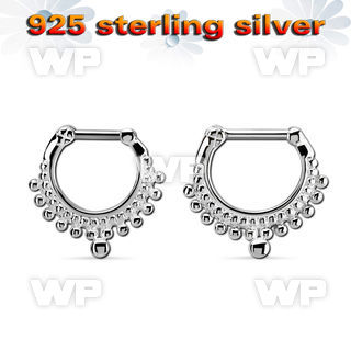 vsepm16 silver septum clicker 14g w small balls