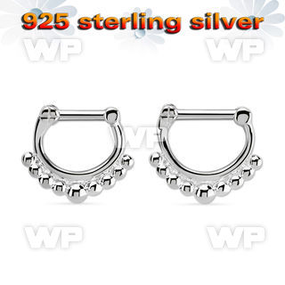 vsepn14 silver septum clicker 14g w big balls