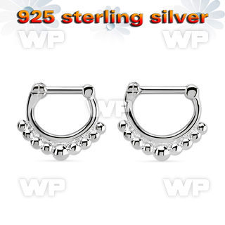 vsepn16 silver septum clicker 14g w big balls