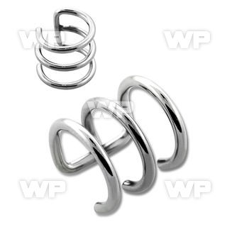 w6dz surgical steel fake helix clip triple ring