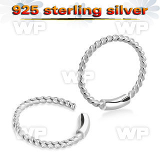 wu1o 925 silver endless nose ring twisted wire