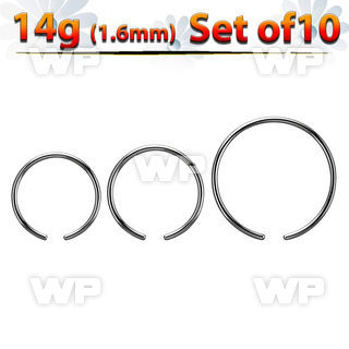 xcr14g pack w 10 pcs. 316l steel ball closure ring post  1.6mm