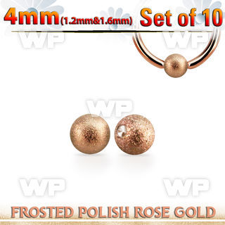 xdpfobr4 set w 10 4mm rose gold steel dimple balls frosted surface