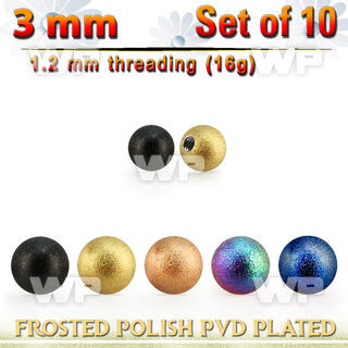 xfobt3s set w 3mm pvd plated steel ball w frosted surface 1.2mm