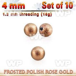 xfobtt4s rose gold 316l steel ball w frosted surface 4mm x 1.2mm