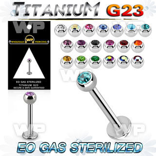 zulbc3 eo gas sterilized piercing titanium g23 labret color crystal ball