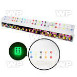 174u18 display w steel belly ring 5mm acrylic uv glow in the belly piercing