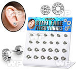 1764e00 display w high polish surgical steel fake cheater flesh ear lobe piercing