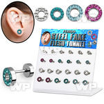 1764e0s display w high polish surgical steel fake cheater flesh ear lobe piercing