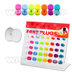 1764ee0 display w of mixed color acrylic fake cheater plug out belly piercing