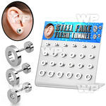 1764ek0 display w high polish surgical steel fake cheater flesh ear lobe piercing
