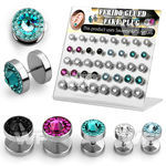 1764ekz display w of steel fake cheater plug big ferido glued swa ear lobe piercing