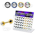 1764el display w ion plated surgical steel tongue bar 1 6mm top tongue piercing