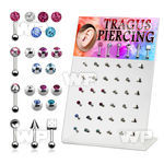 1764epp display w assorted surgical steel tragus piercings 1 2mm tragus piercing