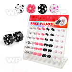 1764ll display with acrylic fake cheater plugs cute multi star belly piercing