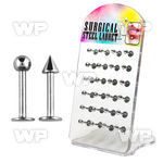 1764lz tiny display w surgical steel labret studs 1 2mm 3mm bal lower lip piercing