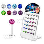1764yt small display w surgical steel labret studs 1 2mm 3mm lower lip piercing