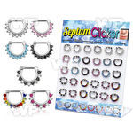 17miel0 display containing 36 pcs of septum clickers crystals ear piercing others