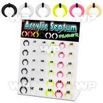 17miel9 display w mixed colors acrylic septum pinchers double o r ear lobe piercing