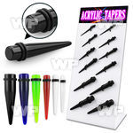 17mity display w acrylic tapers silicon o ring size 3mm to 10mm ear lobe piercing