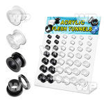 17miz display 42 pcs of acrylic screw fit flesh tunnels size ear lobe piercing