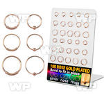 1a3iux display 60 pieces of silver nose rings 30 pcs of endless nose piercing