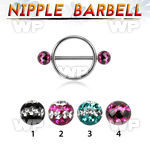 1daumws surgical steel round nipple shield316l steel barbell 1 6 nipple piercing