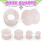 1i366 genuine rose quartz double flare stone flesh tunnel plug ear lobe piercing