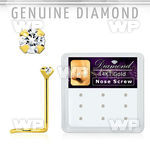 1i36es box w of 14kt gold nose screw prong set 1 5mm round genui nose piercing