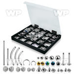 1j4cez display 945 pcs of assorted surgical steel body jewelry belly piercing