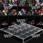 1j4ckk display w assorted surgical steel bananas barbells belly piercing
