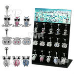 1j8f94 display w 316l steel belly bananas 1 6mm lower crystal belly piercing