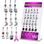 1j8fe display w steel belly bananas 1 6mm assorted cute dangli belly piercing