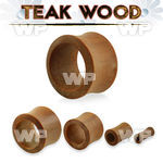 1mor teak wood double flared flesh tunnel plug ear lobe piercing