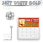 1o36z display box w of 14kt white gold nose screw clear 2mm rou nose piercing