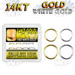1oi3wbe display box 8 pcs of 14kt gold seamless ring 0 8mm 4 eyebrow piercing