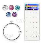 1u3j9 box w silver 925 nose rings ball top 1 5mm round colored nose piercing