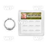 1u3jte box w of silver fake septum rings w a balinese wire desig septum piercing