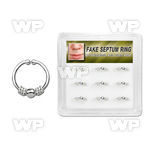 1u3jtp box w of silver fake septum rings w a knotted wire design septum piercing
