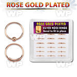 1u3jzz box 18 pieces of silver 925 nose rings real rose gold pla nose piercing