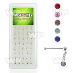 1u41je box w silver 925 nose bone 22g 0 8mm ball shaped top nose piercing