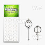 1u4a6z box w silver nose bone star shape round clear center cry nose piercing