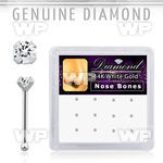1u4m1 box w of silver 925 nose bone 1 5mm clear round prong nose piercing