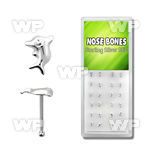 1u4q1m box w silver nose bone dolphin design top nose piercing