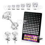 1w3gai steel ear studs claw set 3mm to 8mm cz 60