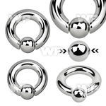 346a0 surgical steel spring captive bead ring 5mm an 8mm ball ear lobe piercing