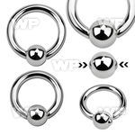 346at surgical steel spring captive bead ring 3mm an 8mm ball ear lobe piercing
