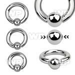 346ay surgical steel spring captive bead ring 4mm an 8mm ball ear lobe piercing